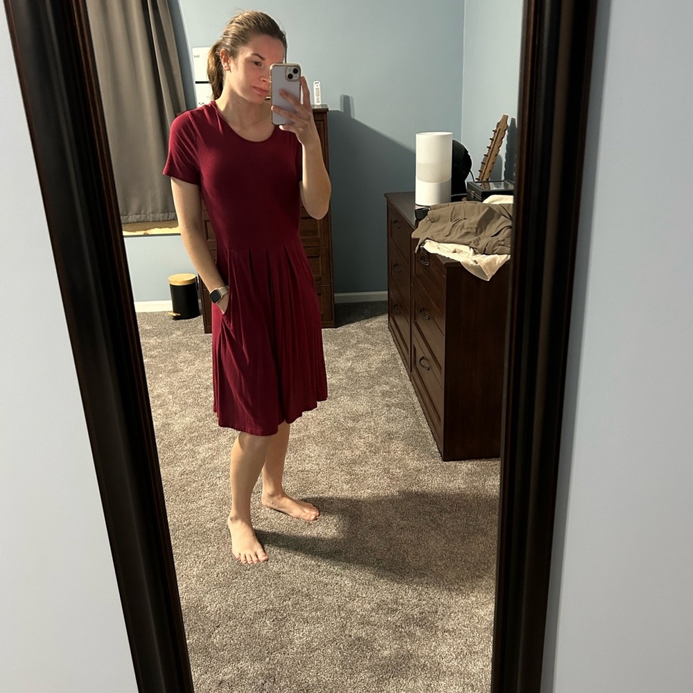 Elegant Burgundy Women's Dress